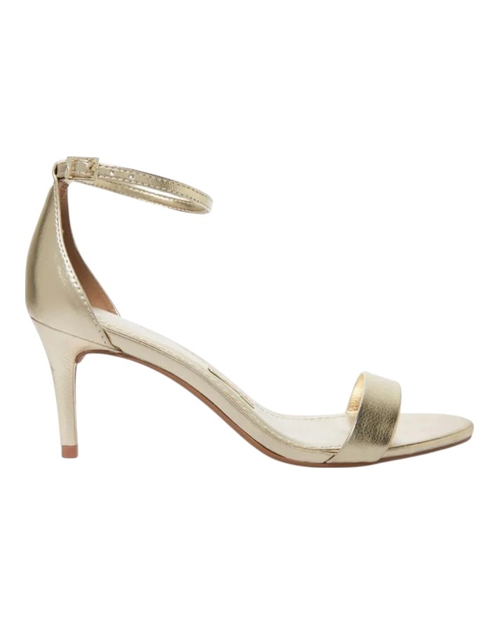 sandália metalizada salto médio santa lolla original