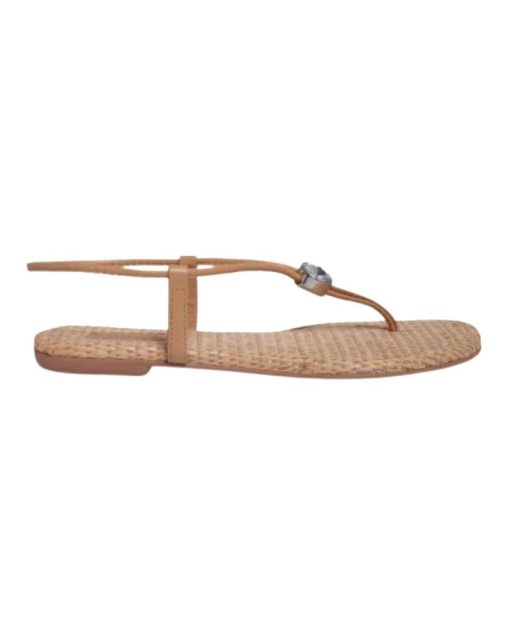 sandália rasteira santa lolla com detalhe em strass original