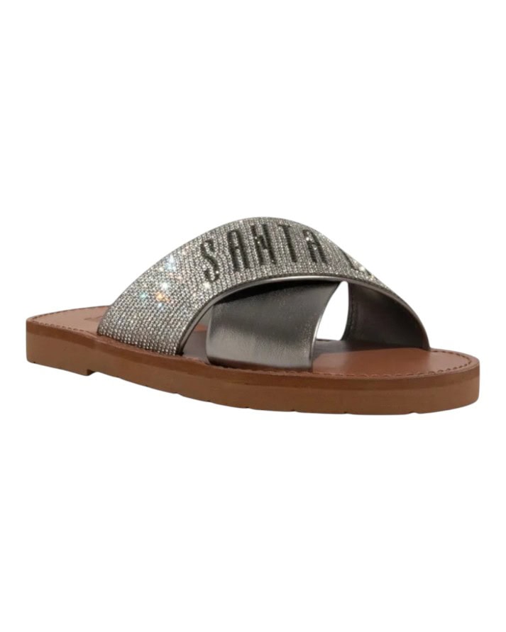 chinelo santa lolla rasteira tiras cruzadas brilho strass original chinelo santa lolla rasteira tiras cruzadas brilho strass original