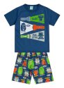conjunto pijama infantil masculino camiseta + bermuda 1 ao 3 kyly original