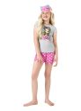 pijama feminino infantil conjunto blusa com short + máscara dormir kyly original